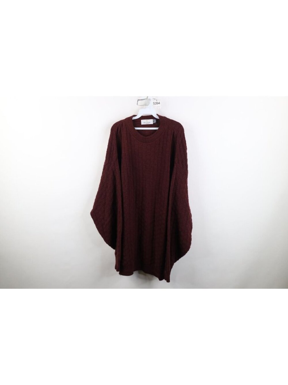 Vintage 90s Streetwear Mens 2XLT Hand Framed Cotton Weave Knit Sweater Red USA
